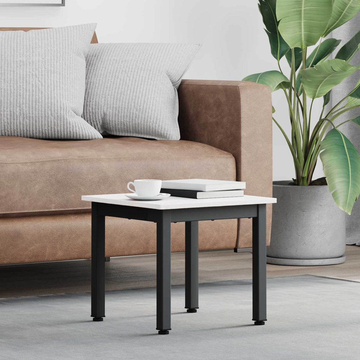 Sofabord Hvid 40 x 40 x 36 cm Massiv fyrretræ