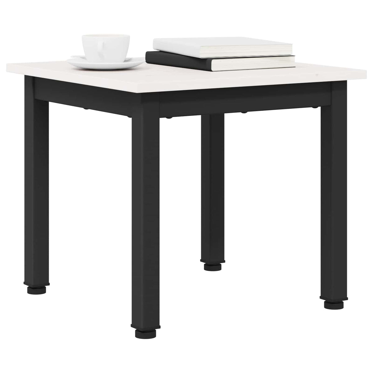 Sofabord Hvid 40 x 40 x 36 cm Massiv fyrretræ