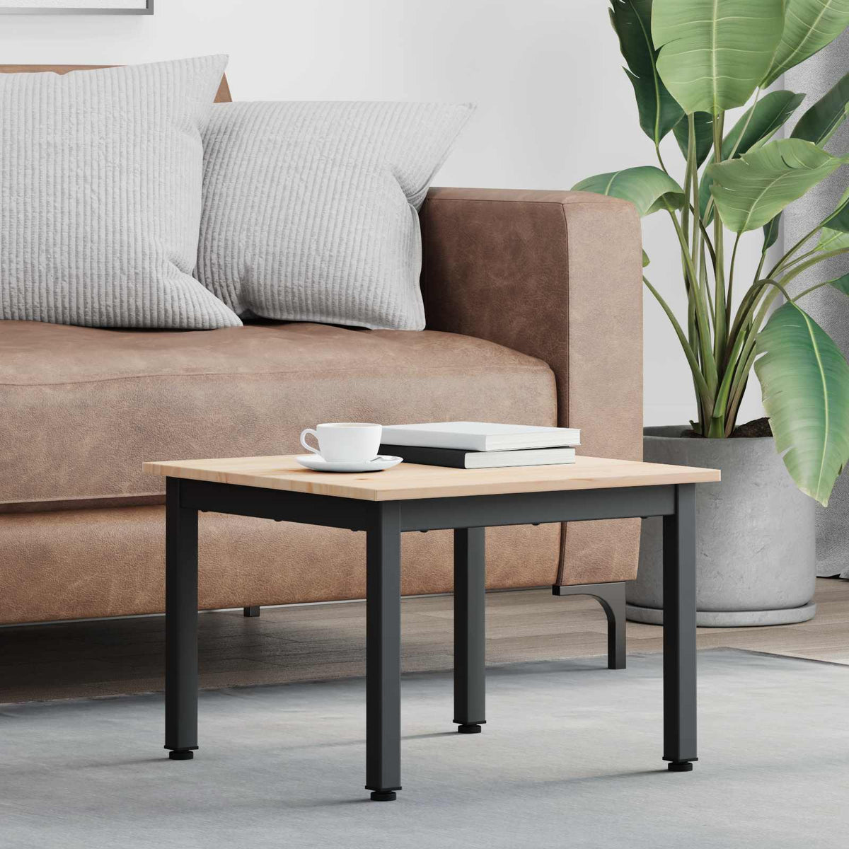 Sofabord Naturfarvet 50 x 50 x 36 cm Massiv fyrretræ
