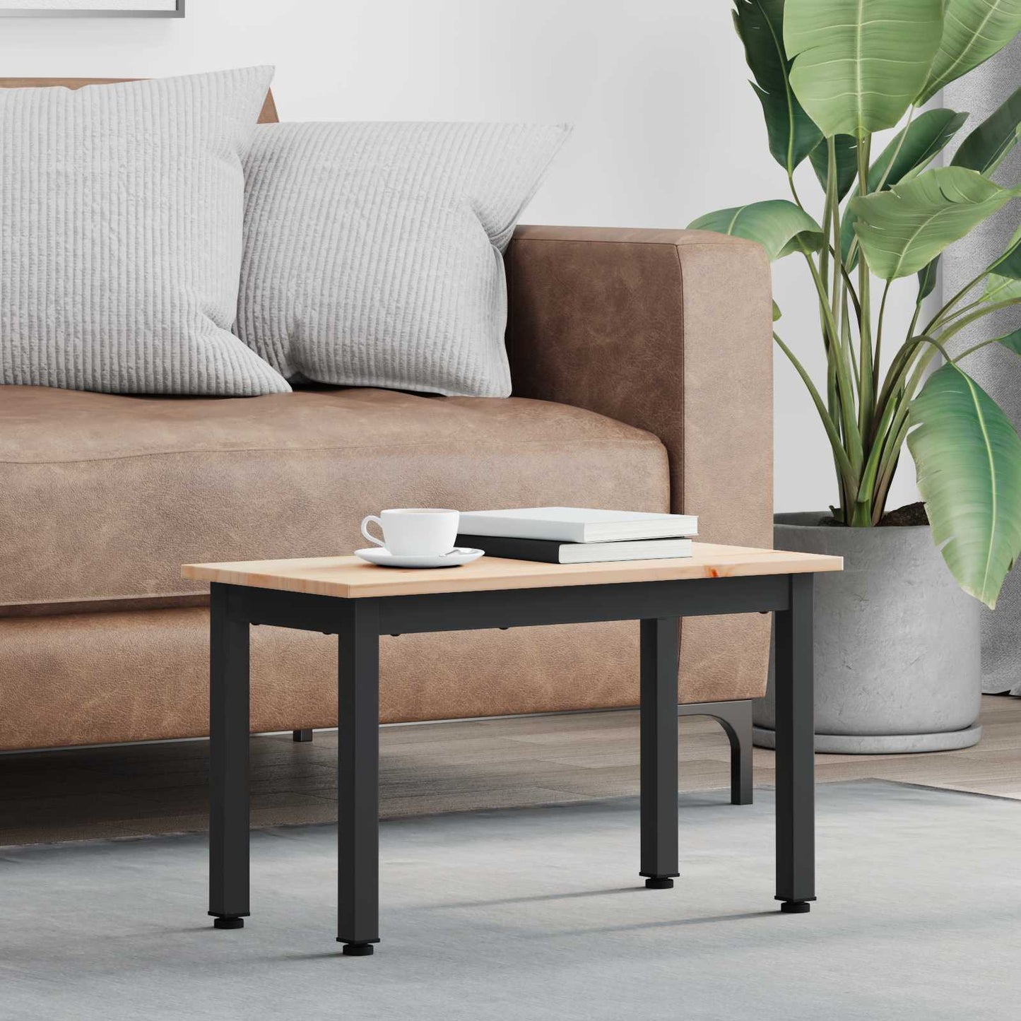 Sofabord Naturfarvet 60 x 30 x 36 cm Massiv fyrretræ