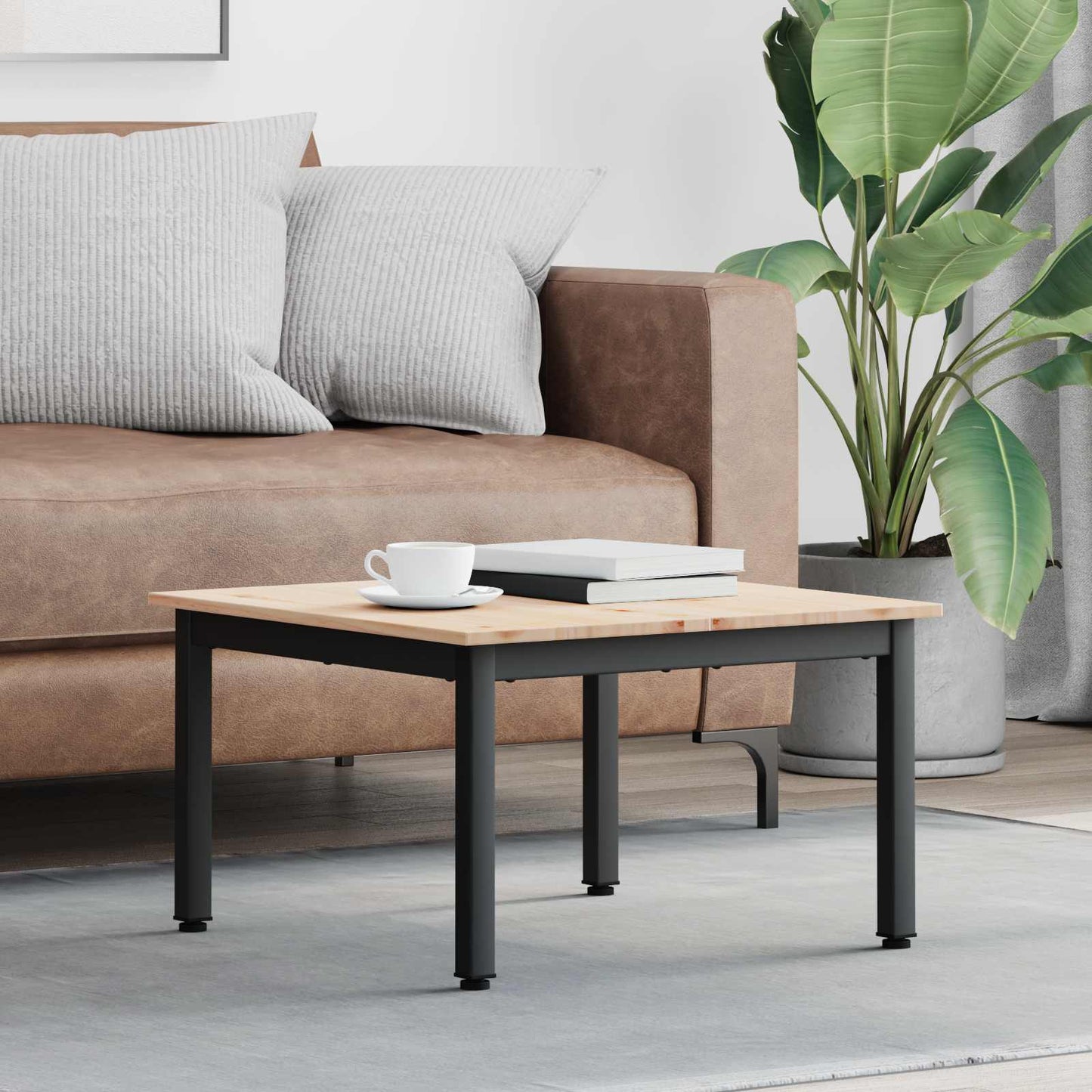 Sofabord Naturfarvet 60 x 60 x 36 cm Massiv fyrretræ