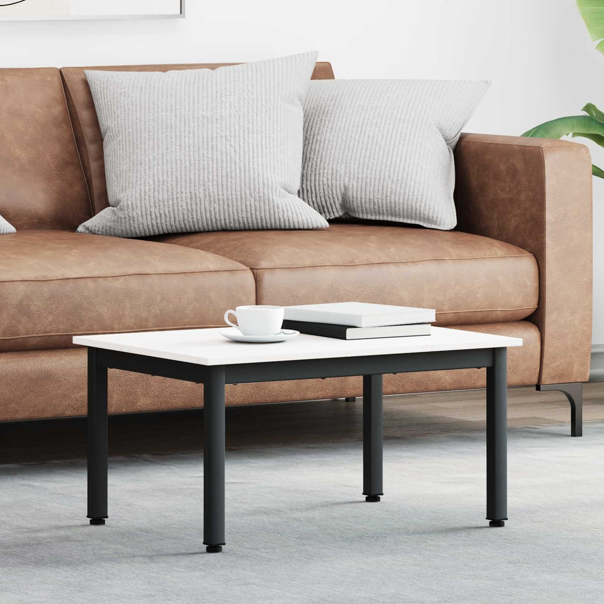 Sofabord Hvid 70 x 50 x 36 cm Massiv fyrretræ