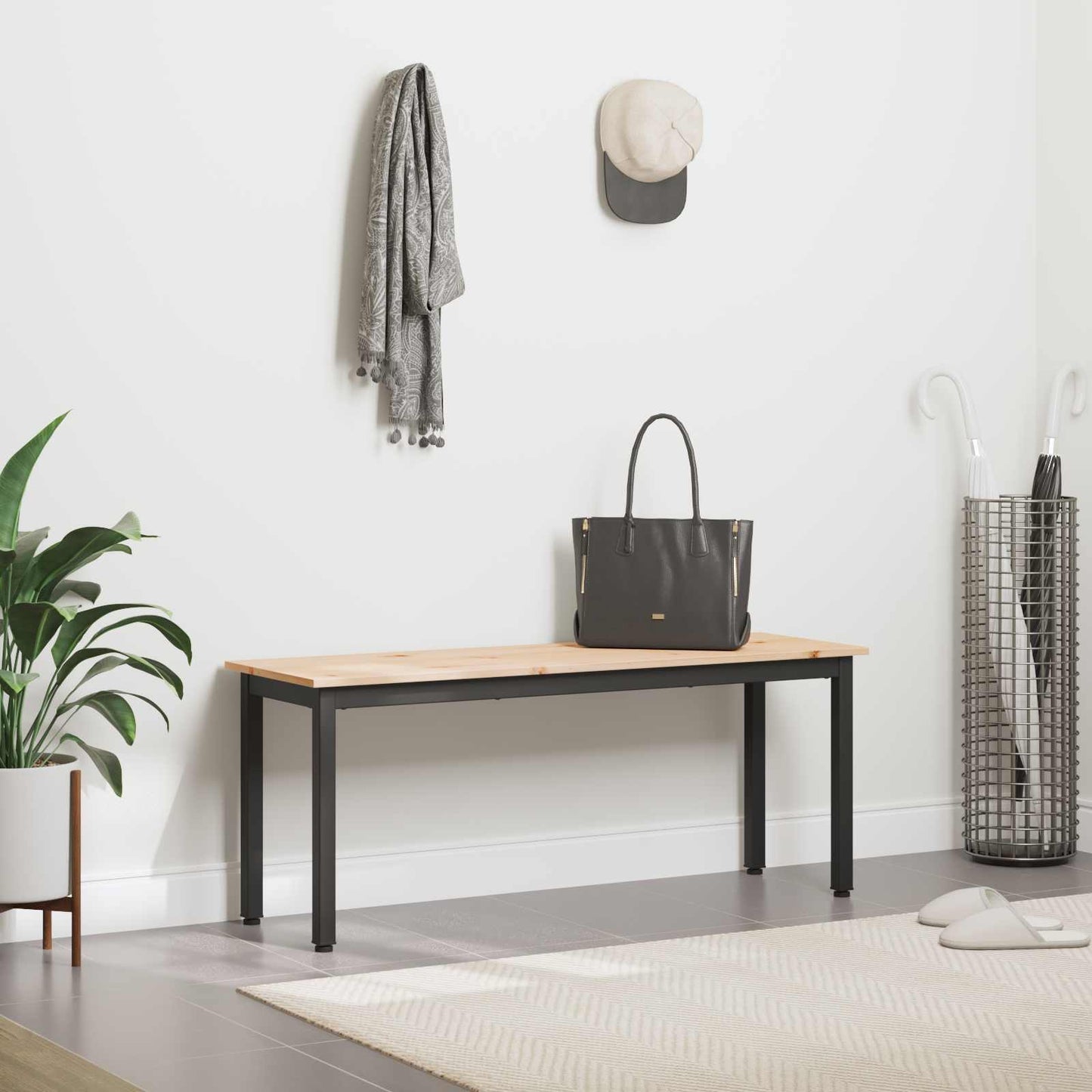 bænk Naturfarvet 110 x 35 x 45 cm Massiv fyrretræ