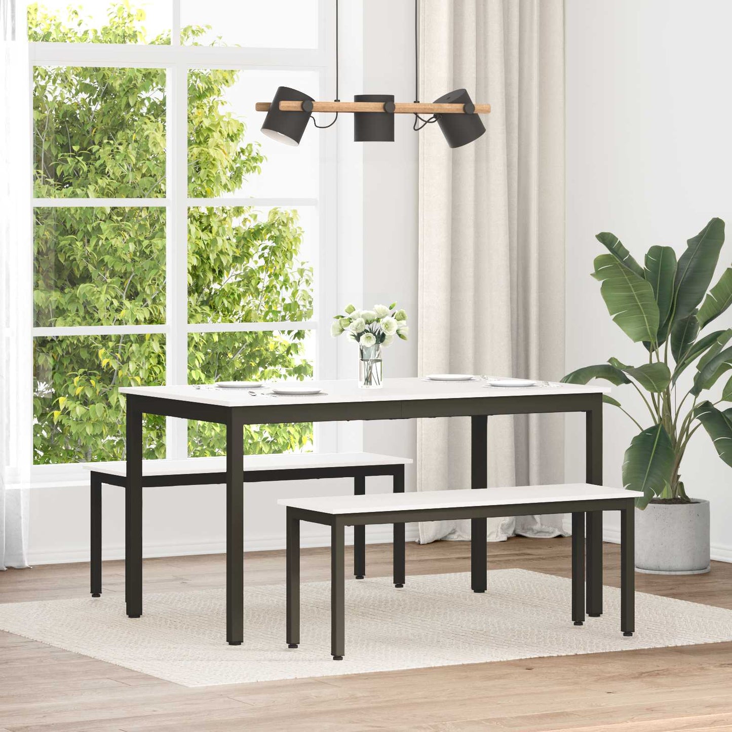 bænk Hvid 110 x 35 x 45 cm Massiv fyrretræ