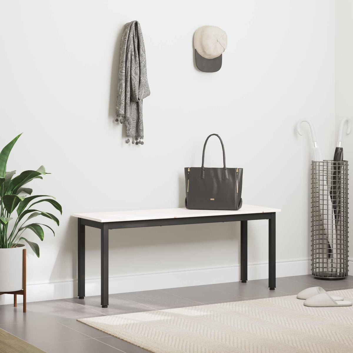 bænk Hvid 110 x 35 x 45 cm Massiv fyrretræ