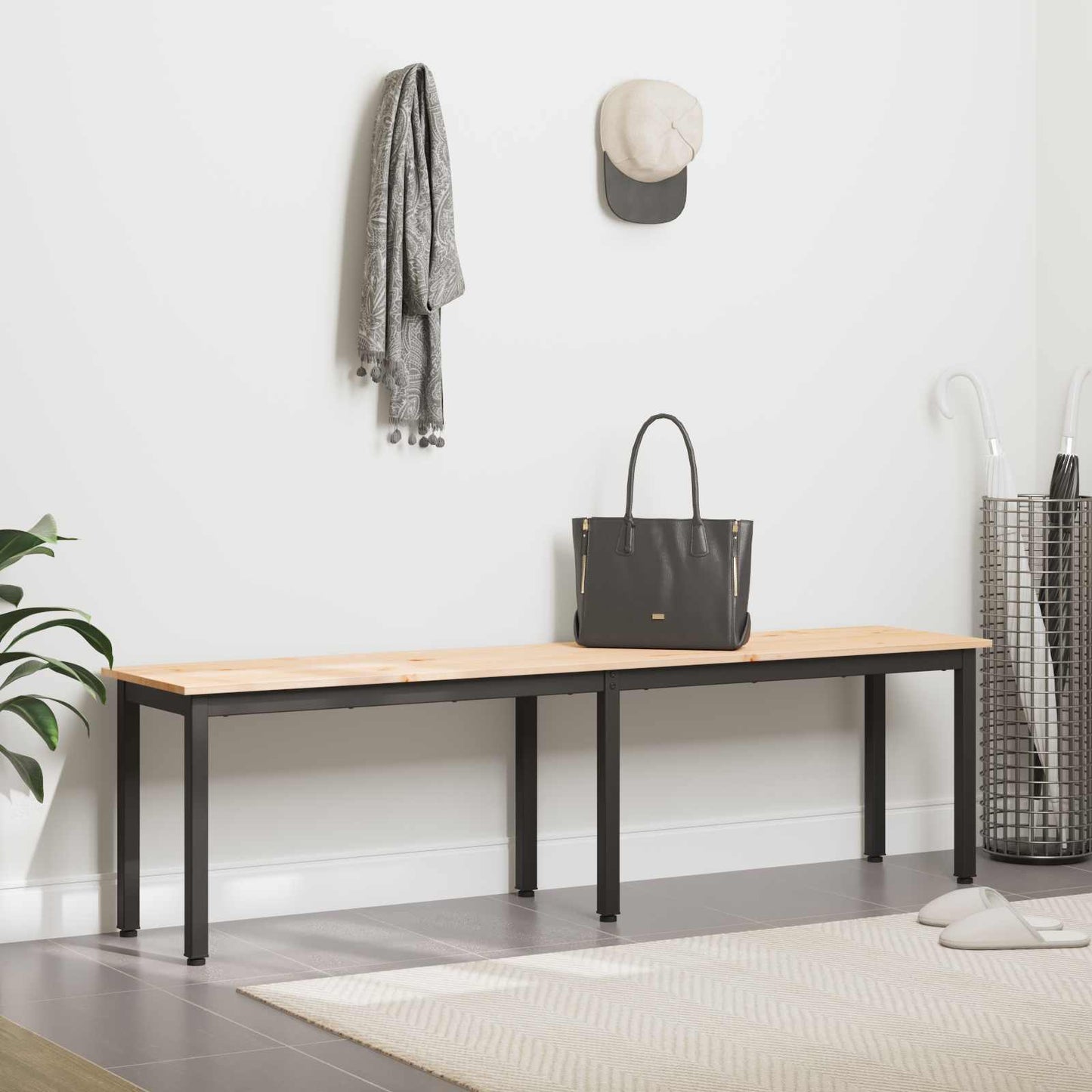 bænk Naturfarvet 160 x 35 x 45 cm Massiv fyrretræ