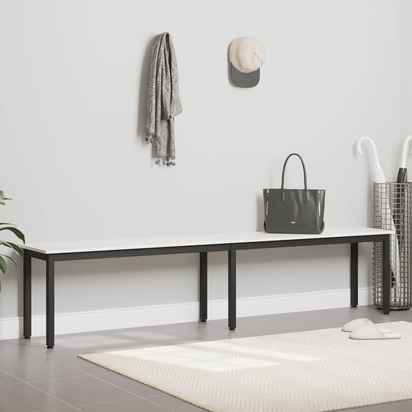 bænk Hvid 200 x 35 x 45 cm Massiv fyrretræ