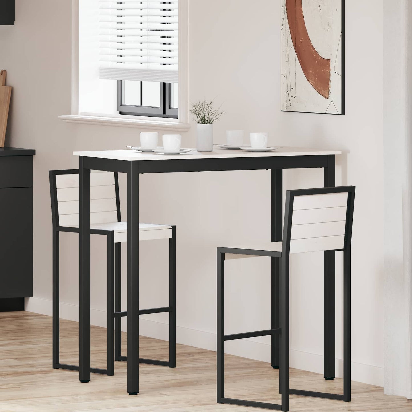 Barbord Hvid 110 x 55 x 105 cm Massiv fyrretræ