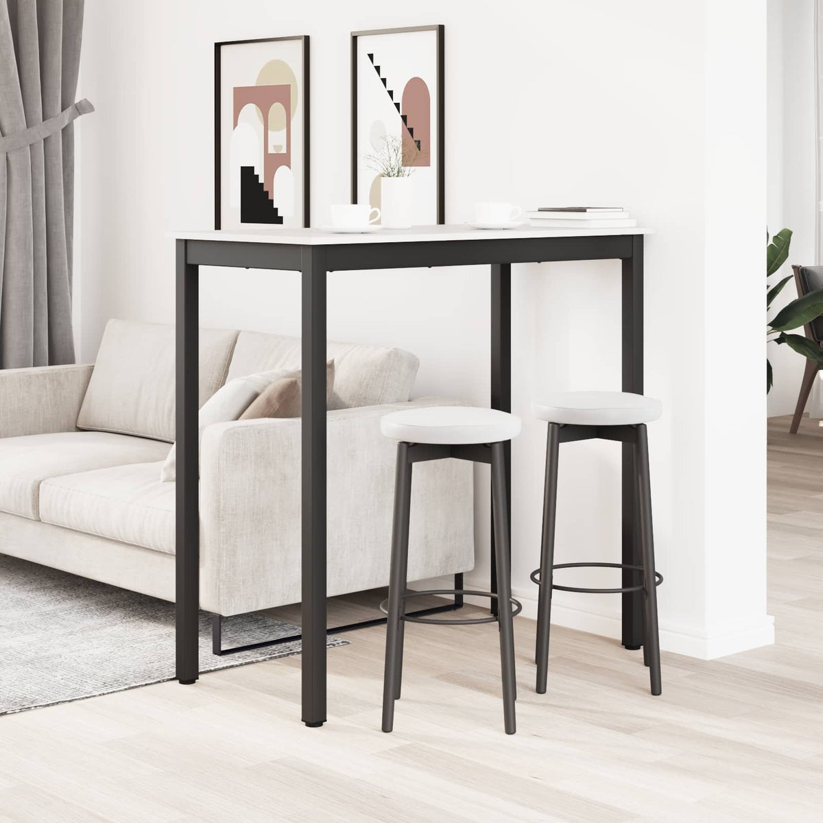 Barbord Hvid 110 x 55 x 105 cm Massiv fyrretræ