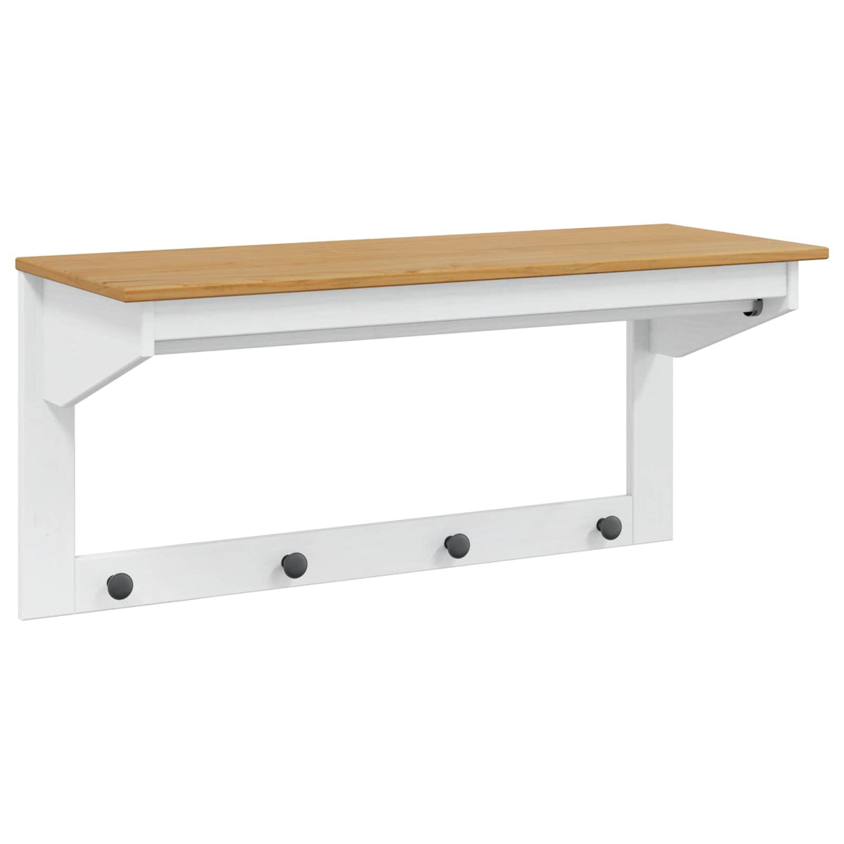 Jakkeholder HILL Hvid og honningbrun 90 x 35 x 41.5 cm