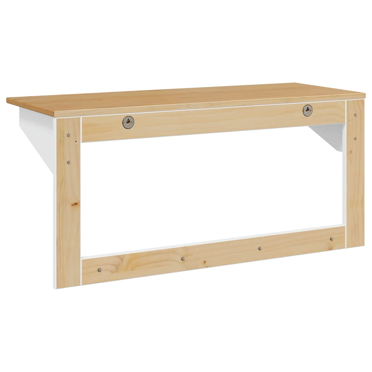 Jakkeholder HILL Hvid og honningbrun 90 x 35 x 41.5 cm
