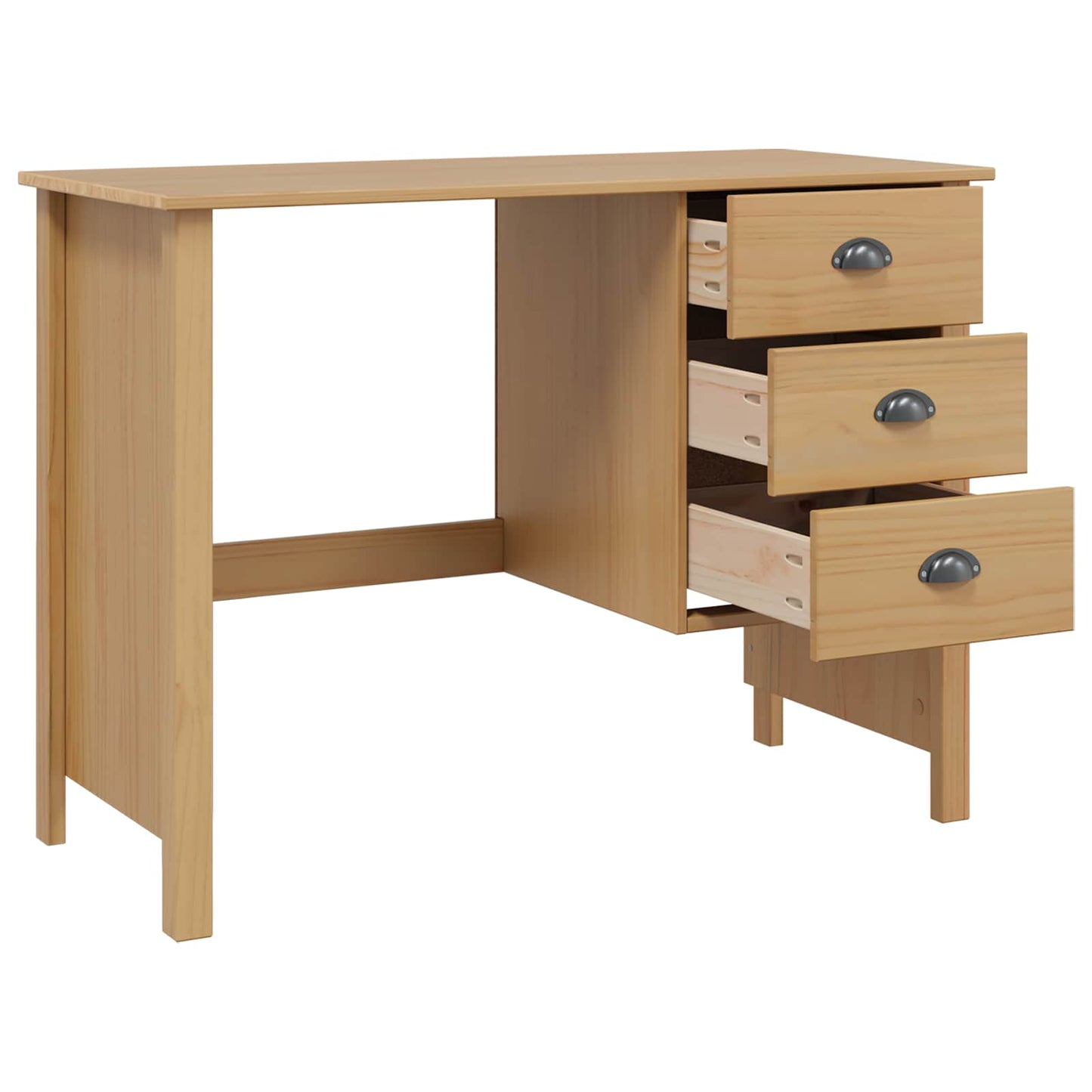 Skrivebord med Skuffer HILL Honningbrun 100 x 45 x 74 cm