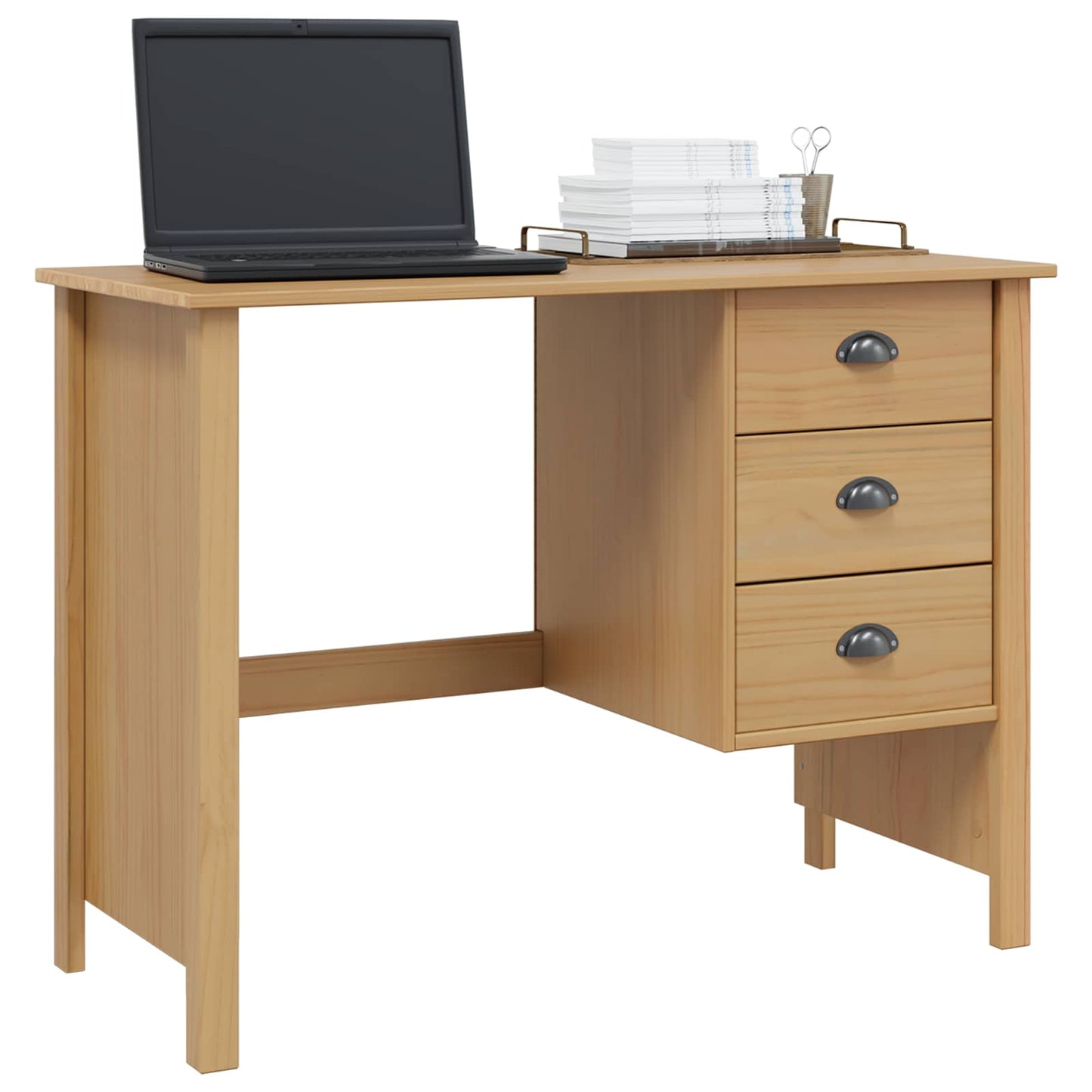 Skrivebord med Skuffer HILL Honningbrun 100 x 45 x 74 cm