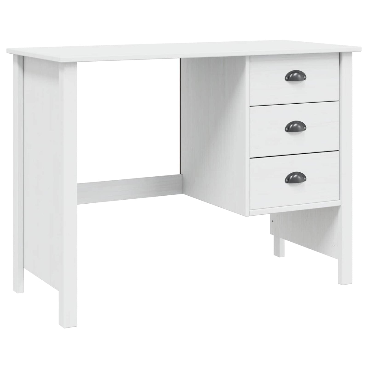 Skrivebord med Skuffer HILL Hvid 100 x 45 x 74 cm