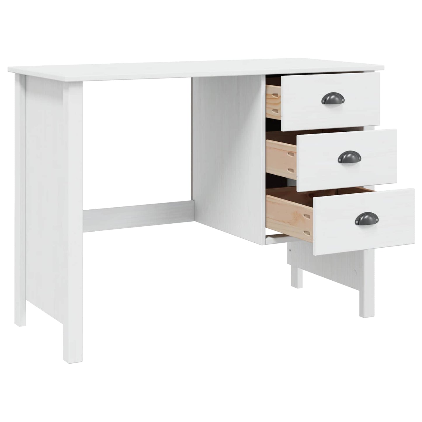 Skrivebord med Skuffer HILL Hvid 100 x 45 x 74 cm