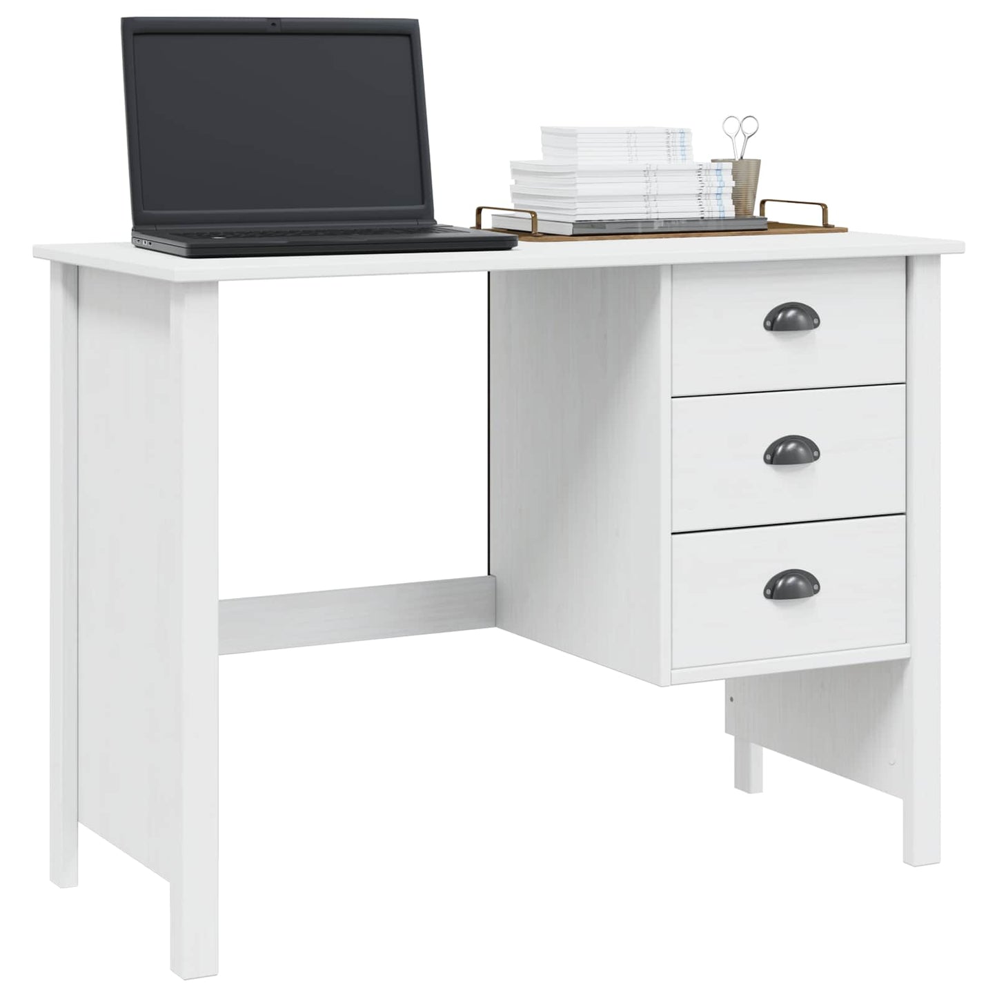 Skrivebord med Skuffer HILL Hvid 100 x 45 x 74 cm