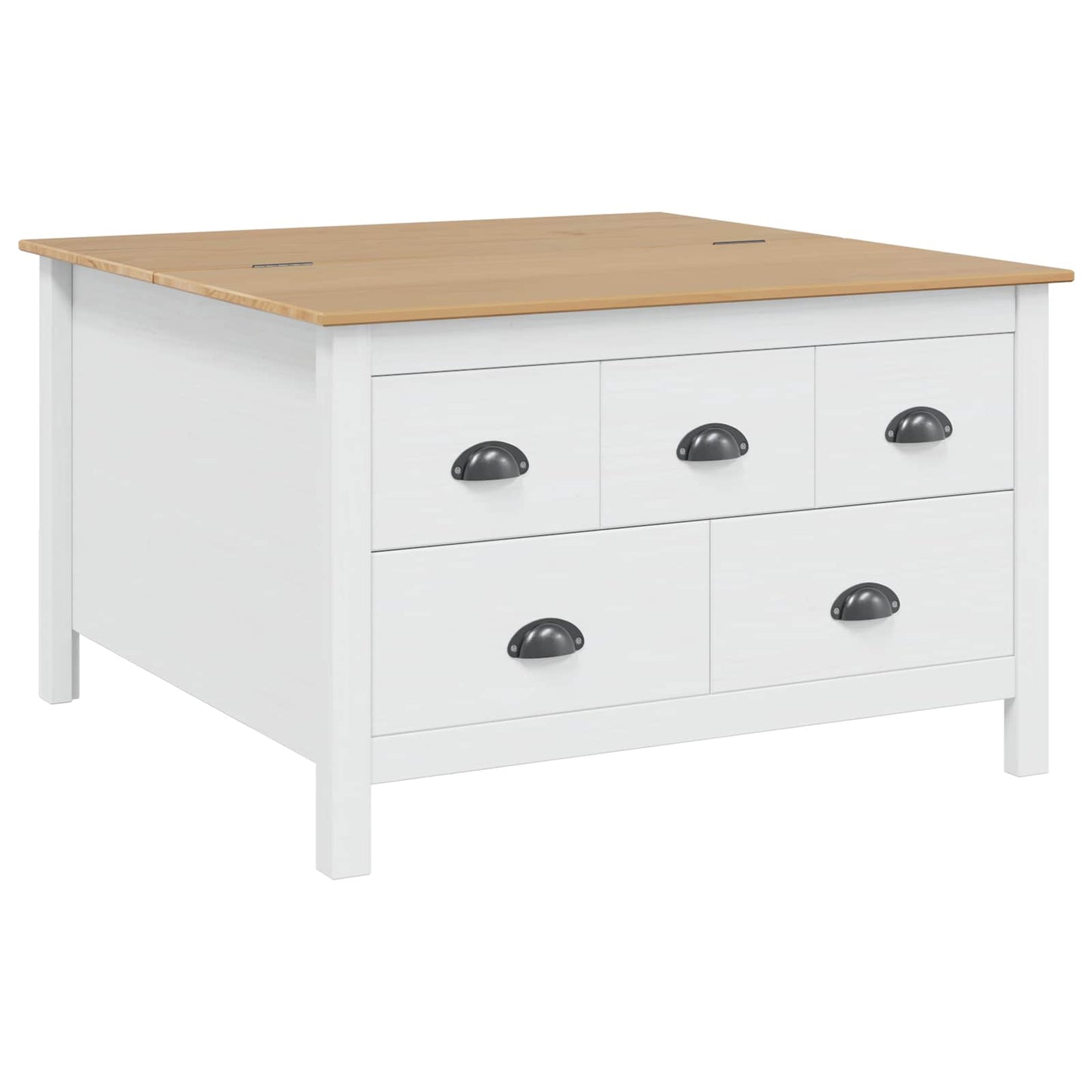 Sofabord HILL Hvid og honningbrun 79,5 x 79,5 x 49 cm