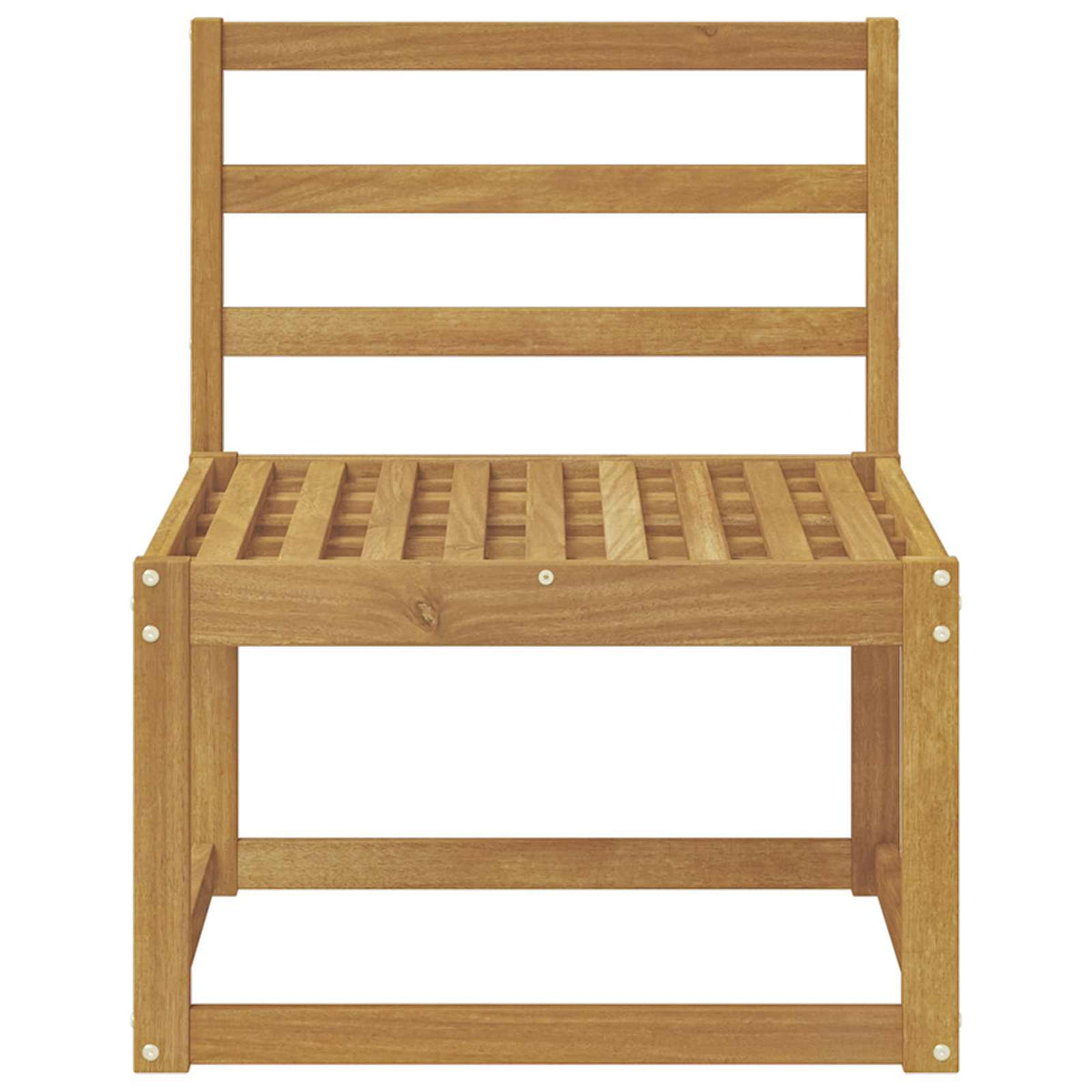 Udendørs Mellem Sofa Massivt Akacietræ Hvid 59 x 63 x 73 cm