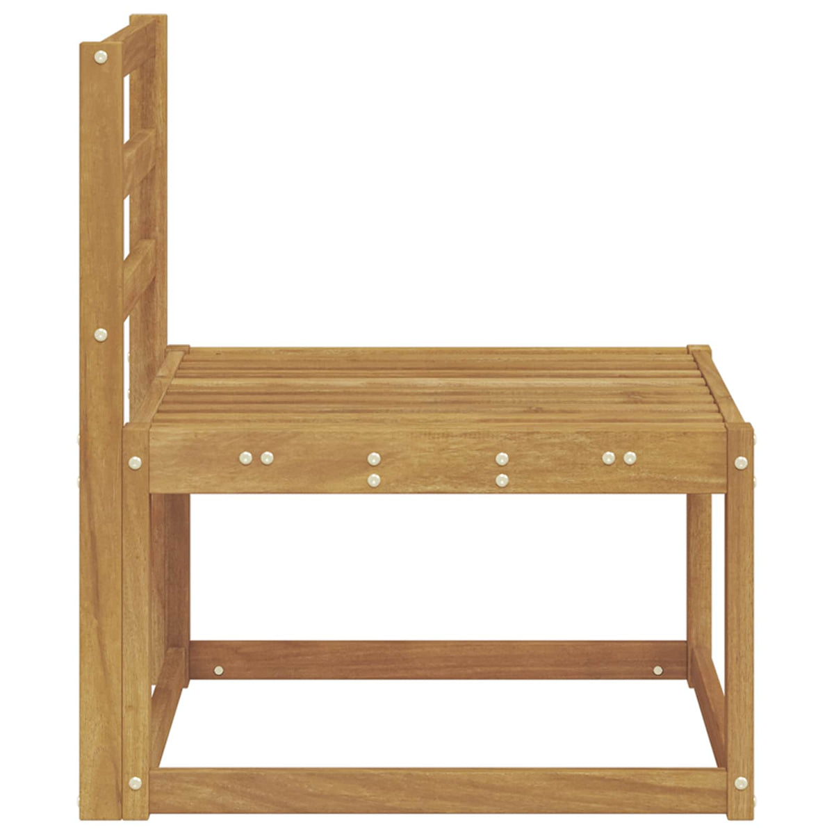 Udendørs Mellem Sofa Massivt Akacietræ Hvid 59 x 63 x 73 cm