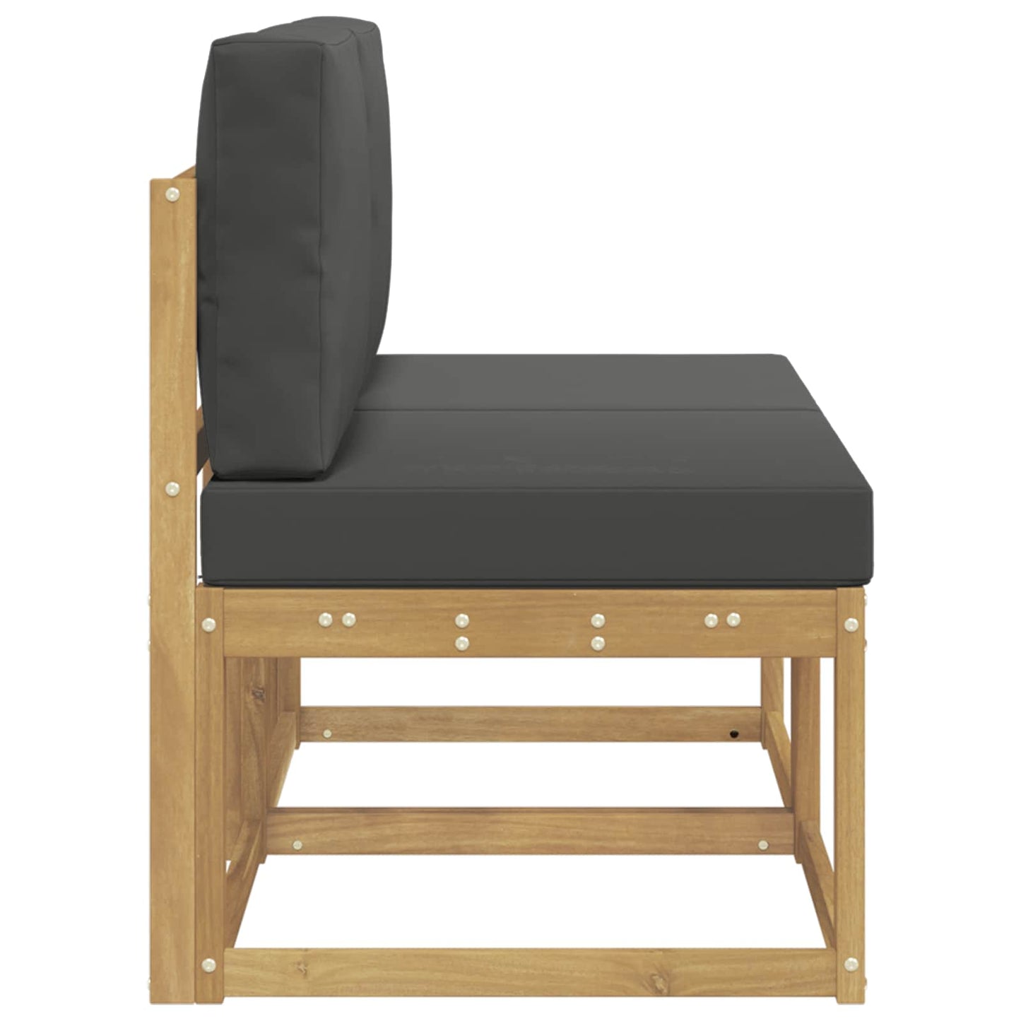 2 Stk Udendørs Mellem Sofa Massivt Akacietræ Hvid