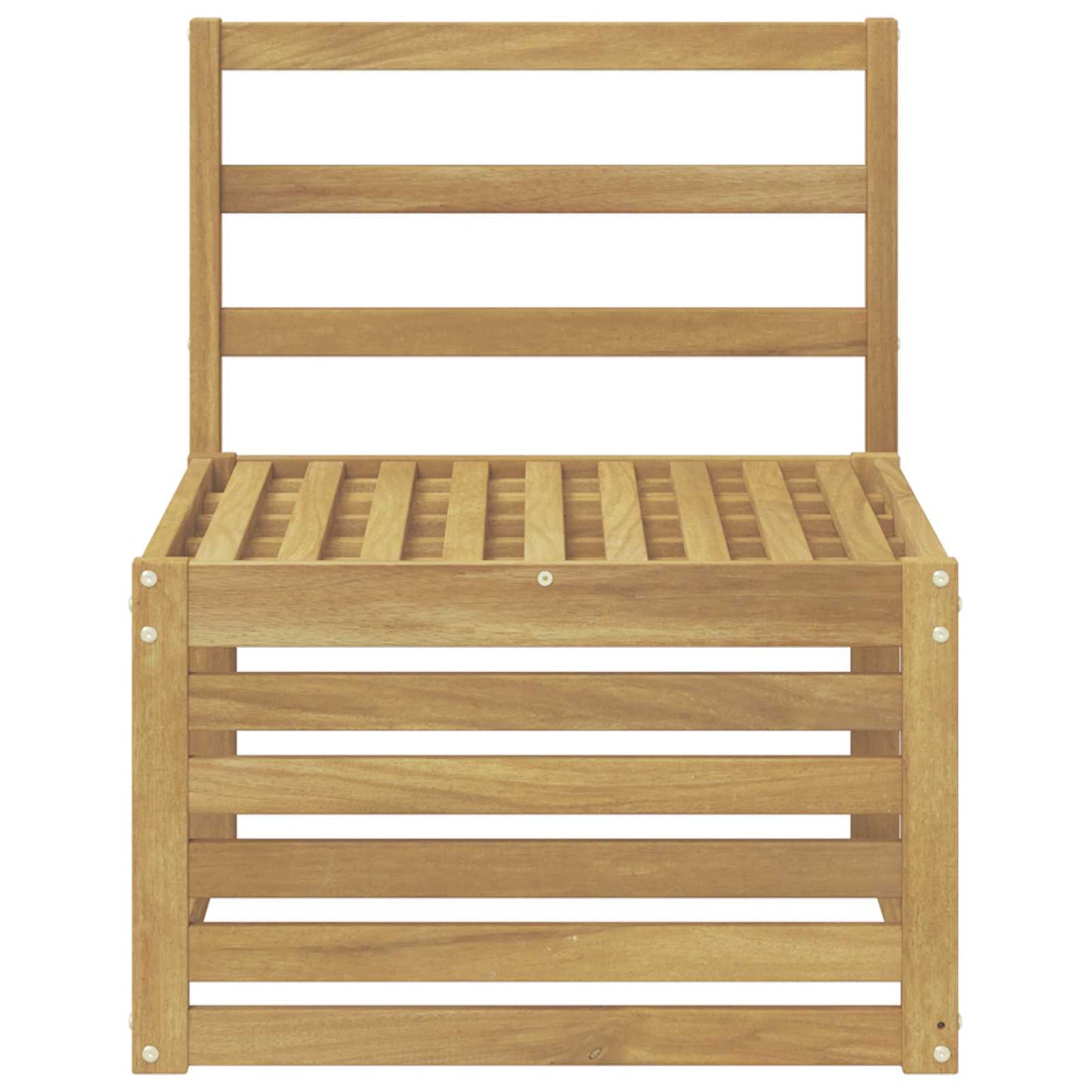 Udendørs Mellem Sofa Massivt Akacietræ Hvid 63 x 59 x 73 cm