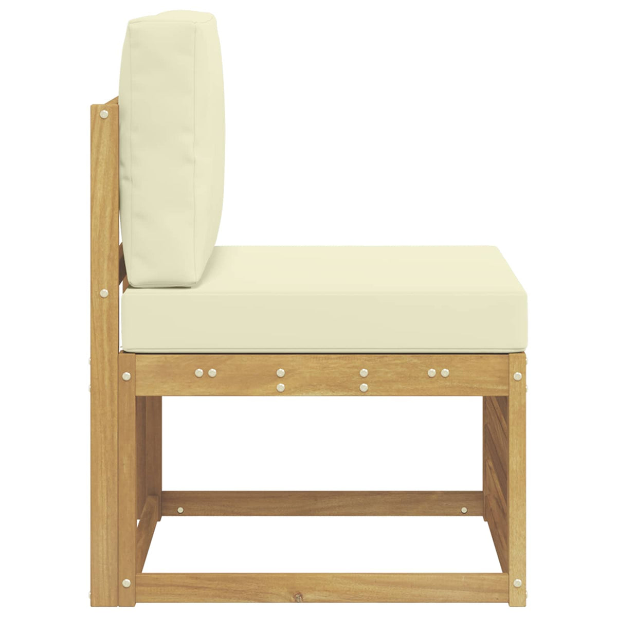 Udendørs Mellem Sofa Massivt Akacietræ Hvid