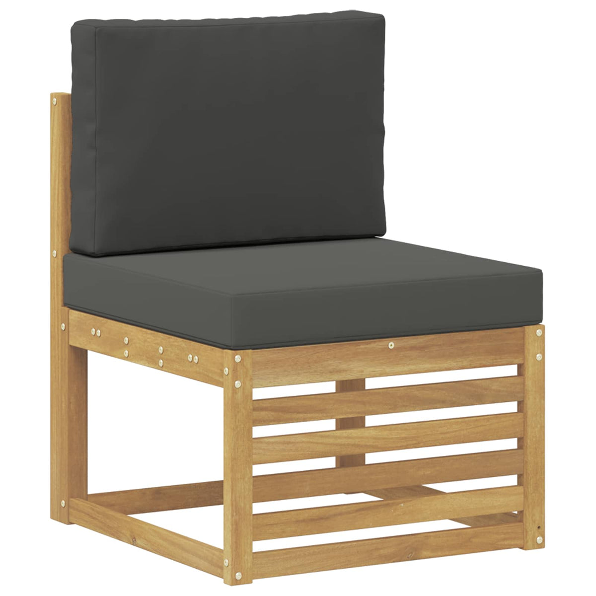 Udendørs Mellem Sofa Massivt Akacietræ Hvid