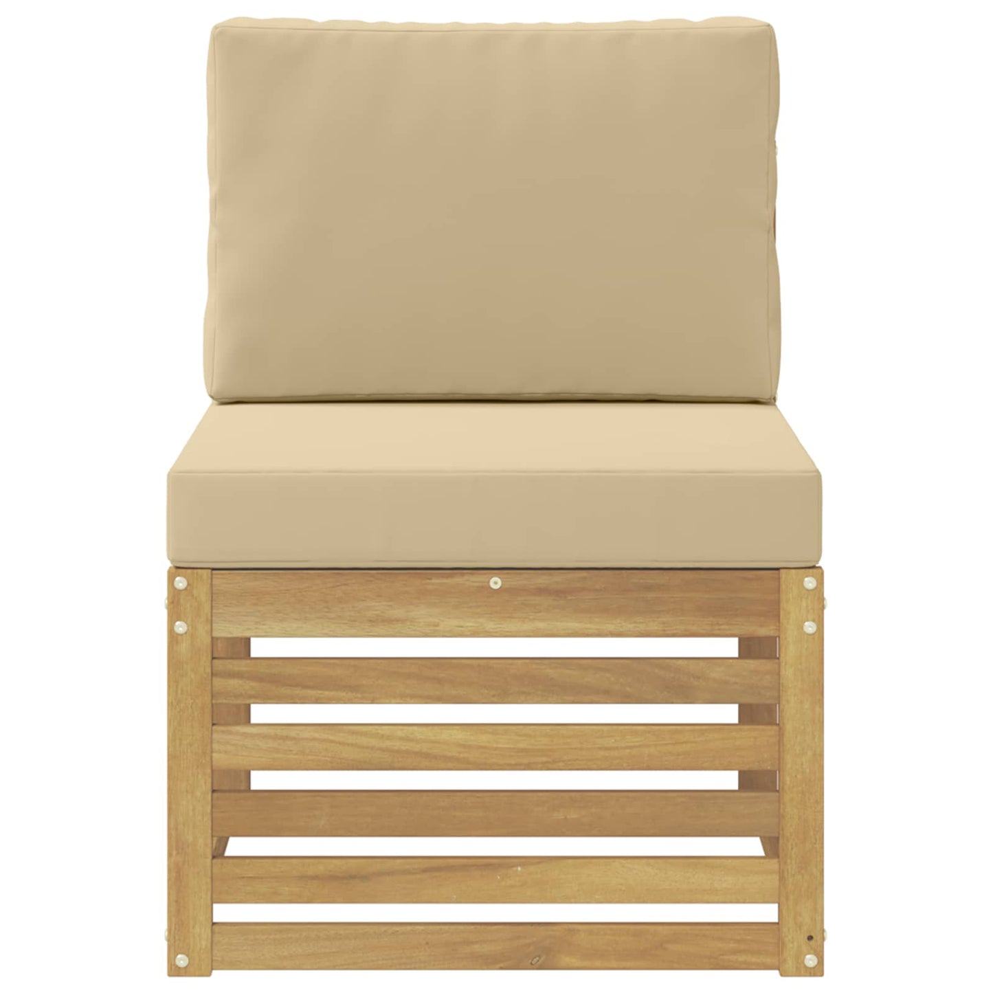 Udendørs Mellem Sofa Massivt Akacietræ Hvid