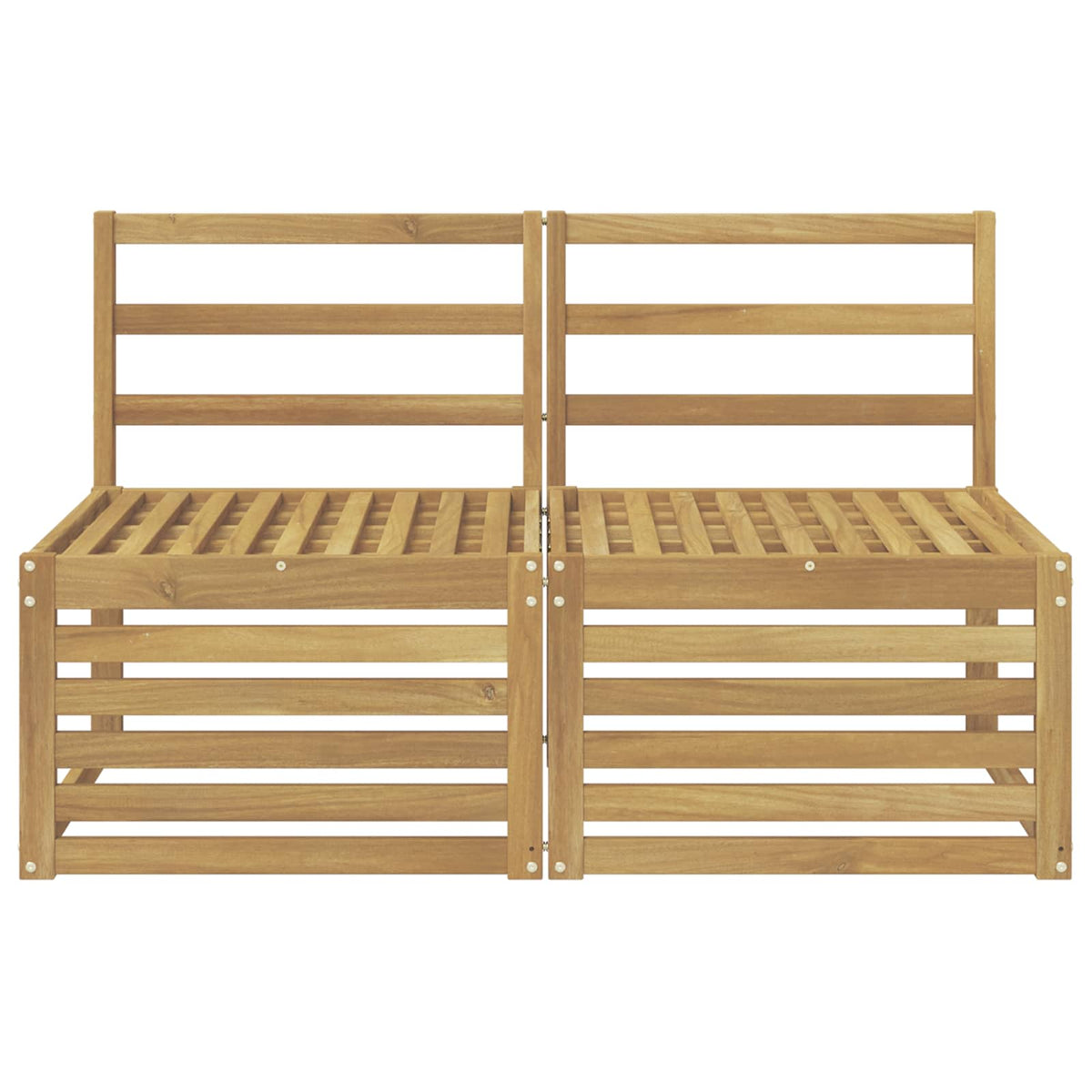 2 Stk Udendørs Mellem Sofa Massivt Akacietræ Hvid