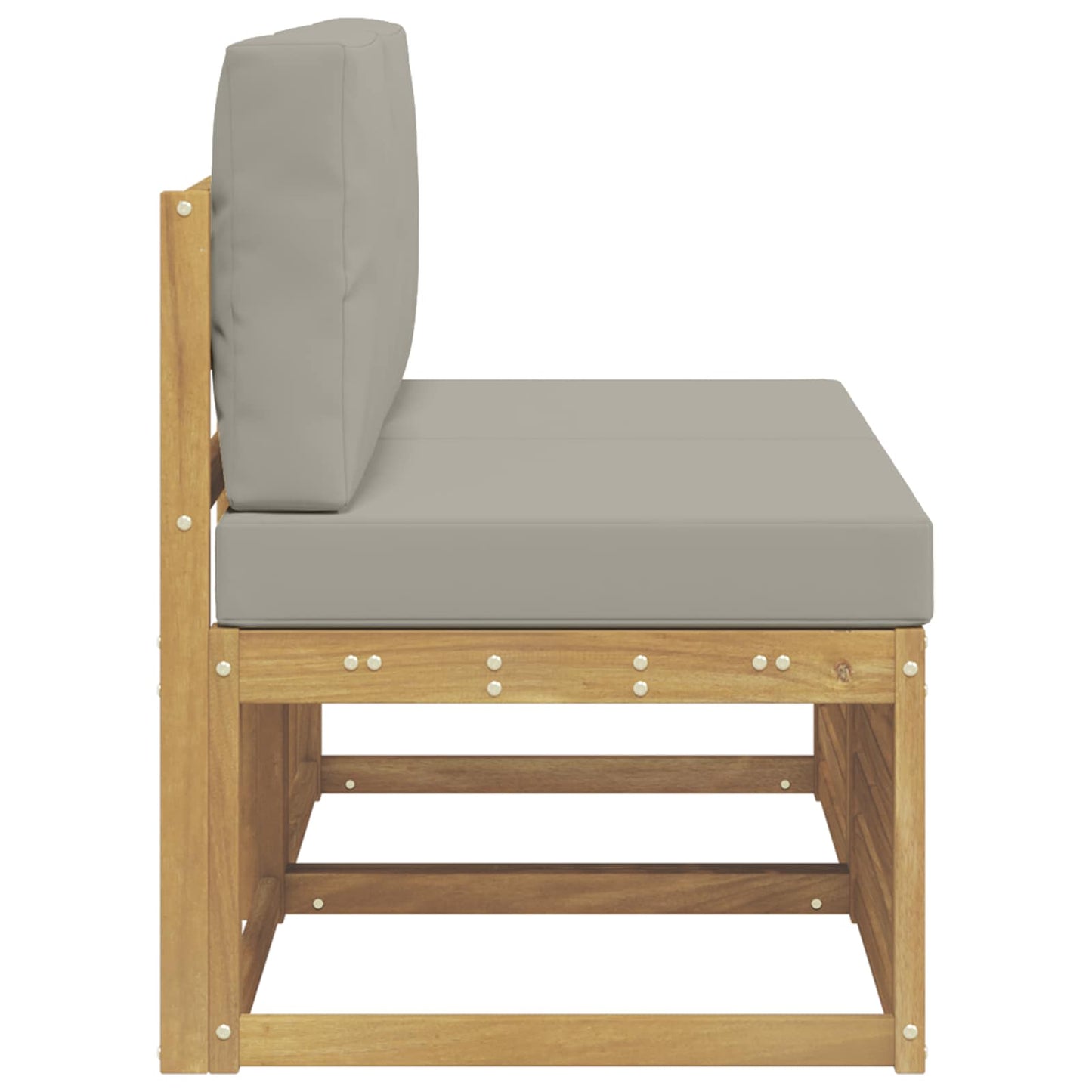 2 Stk Udendørs Mellem Sofa Massivt Akacietræ Hvid