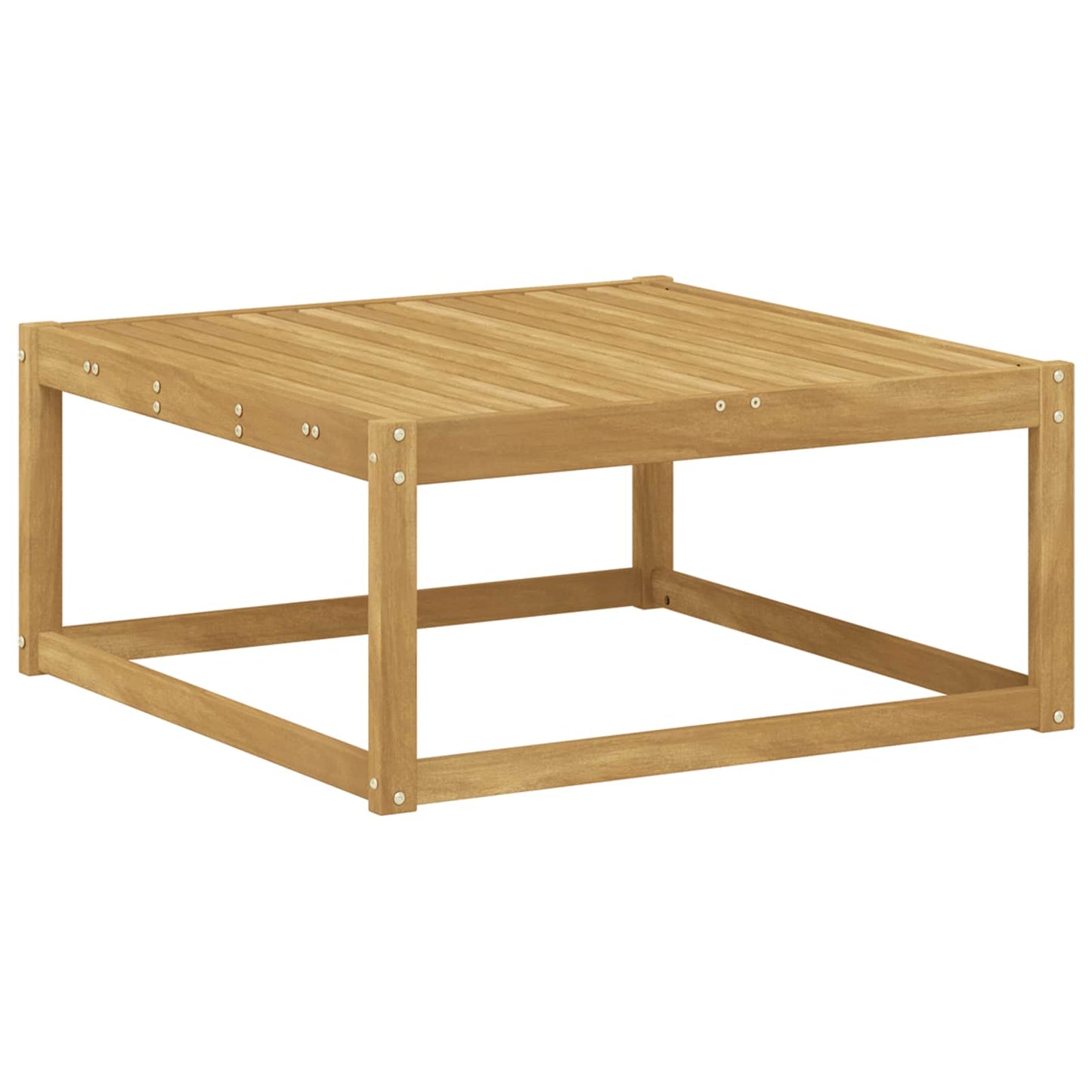 Udendørs puf Massivt Akacietræ Hvid 79 x 79 x 37 cm