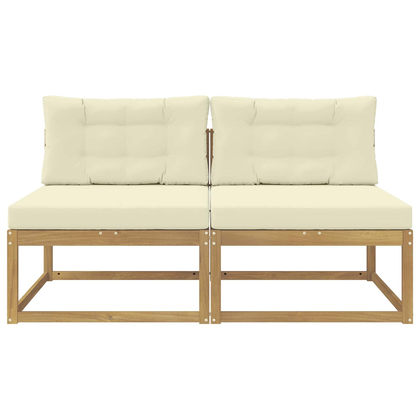 2 Stk Udendørs Mellem Sofa Polyester Hvid