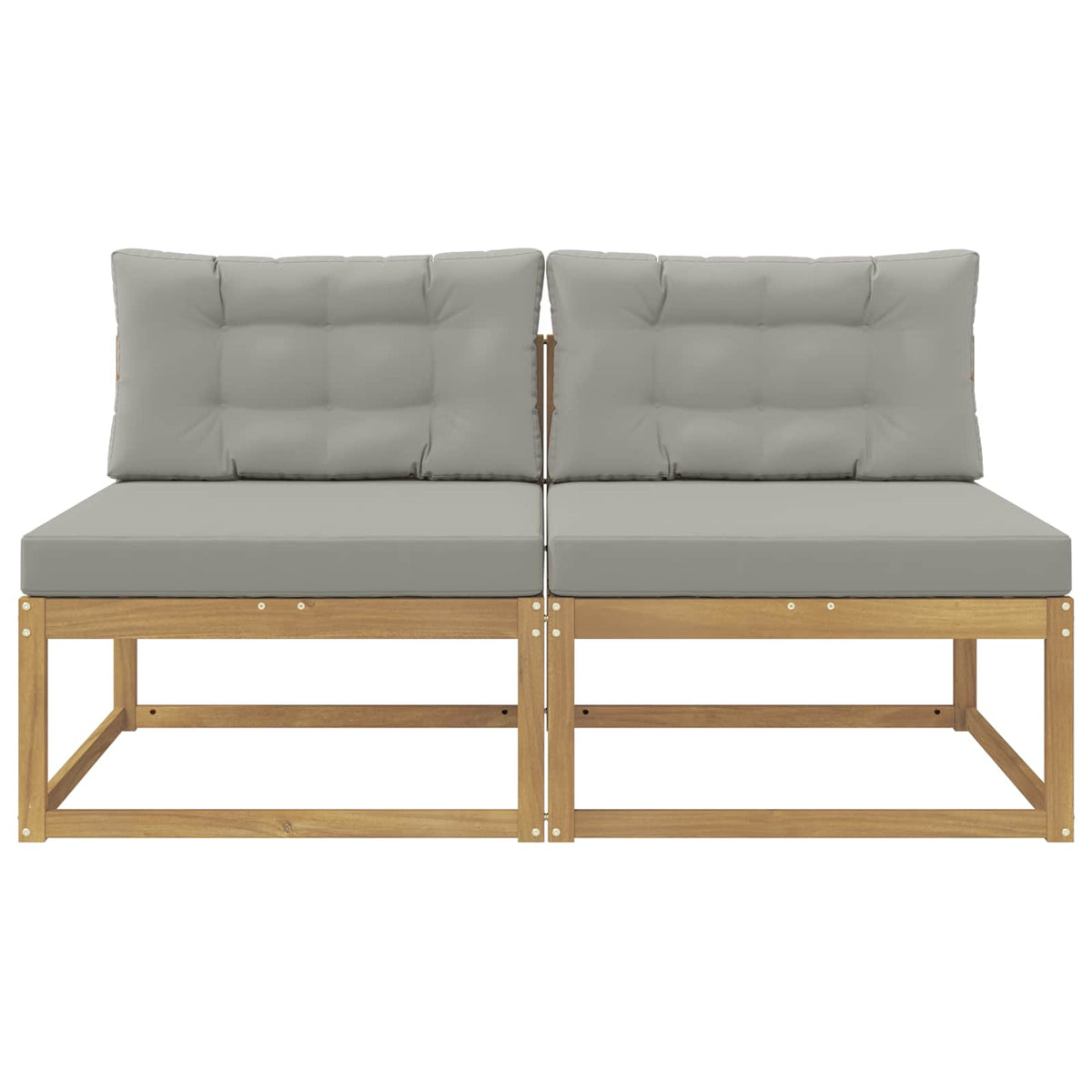 2 Stk Udendørs Mellem Sofa Polyester Hvid