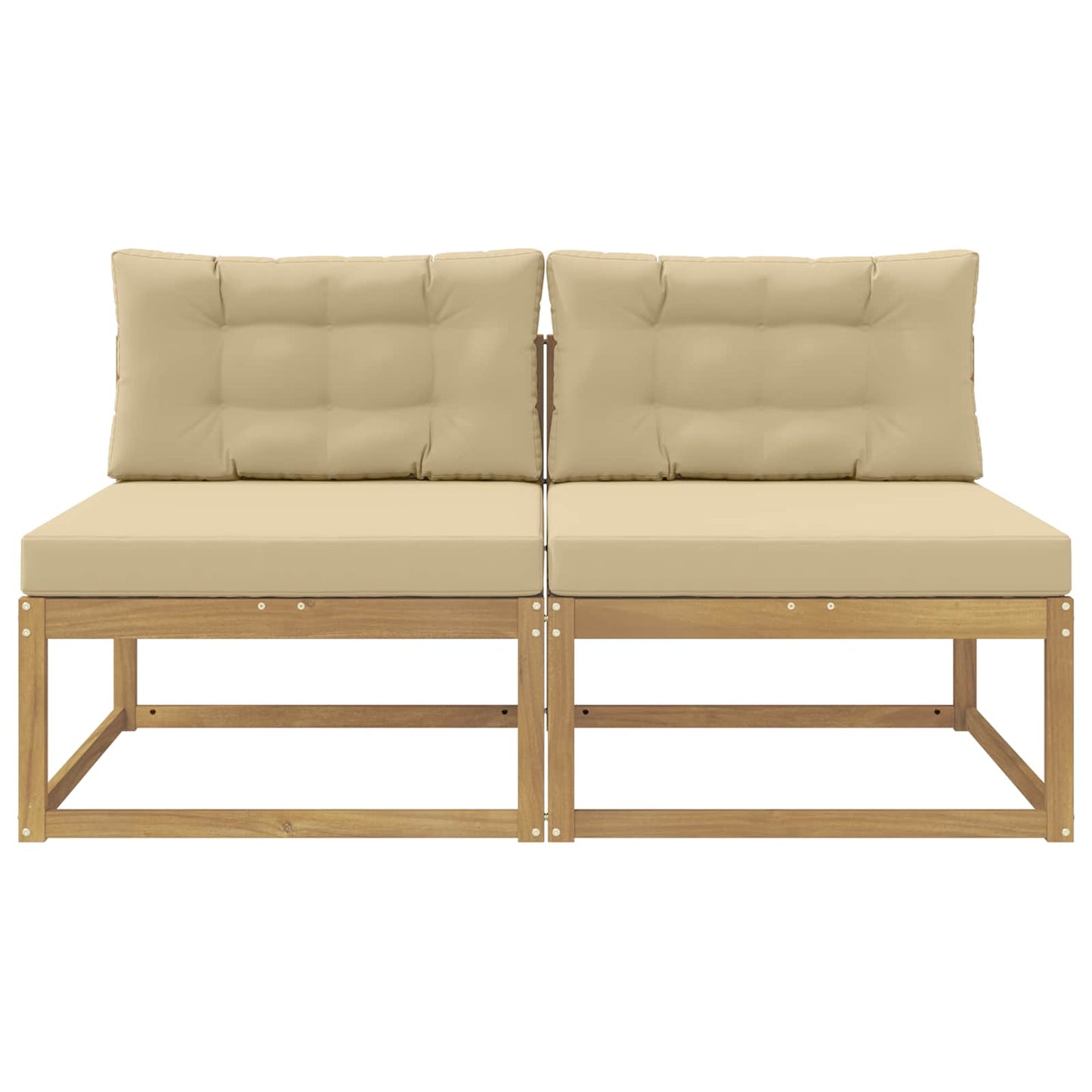 2 Stk Udendørs Mellem Sofa Polyester Hvid