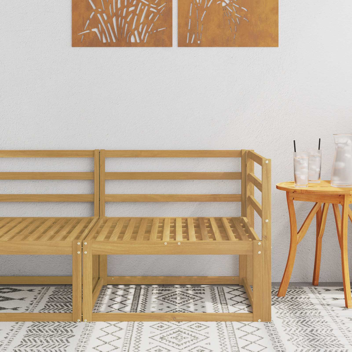 Udendørs Hjørnesofa Hvid 83 x 83 x 73 cm