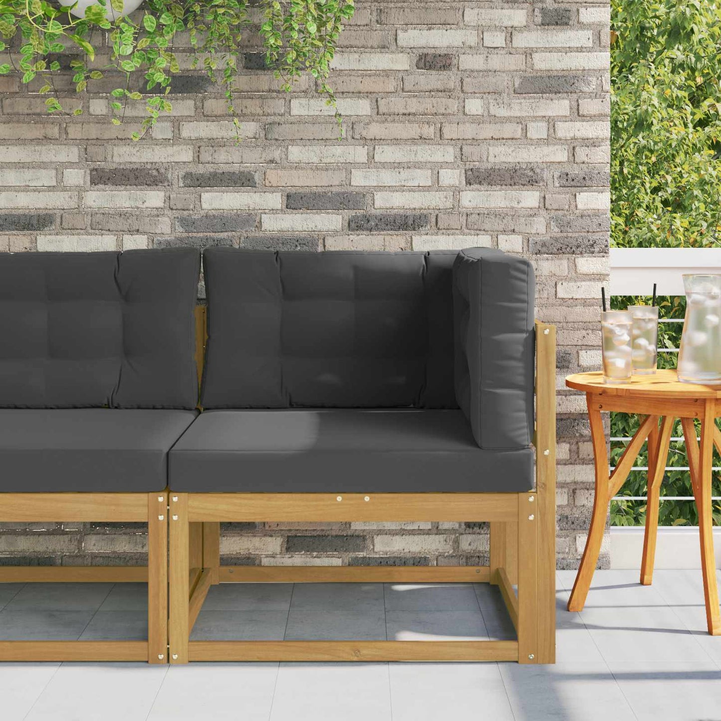 Udendørs Hjørnesofa Polyester Hvid