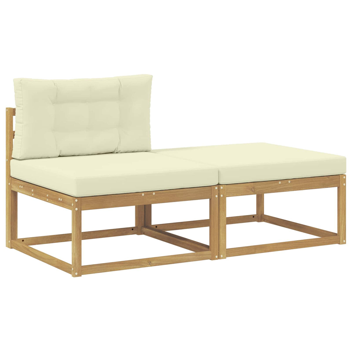 2 Stk Udendørs puf Polyester Hvid