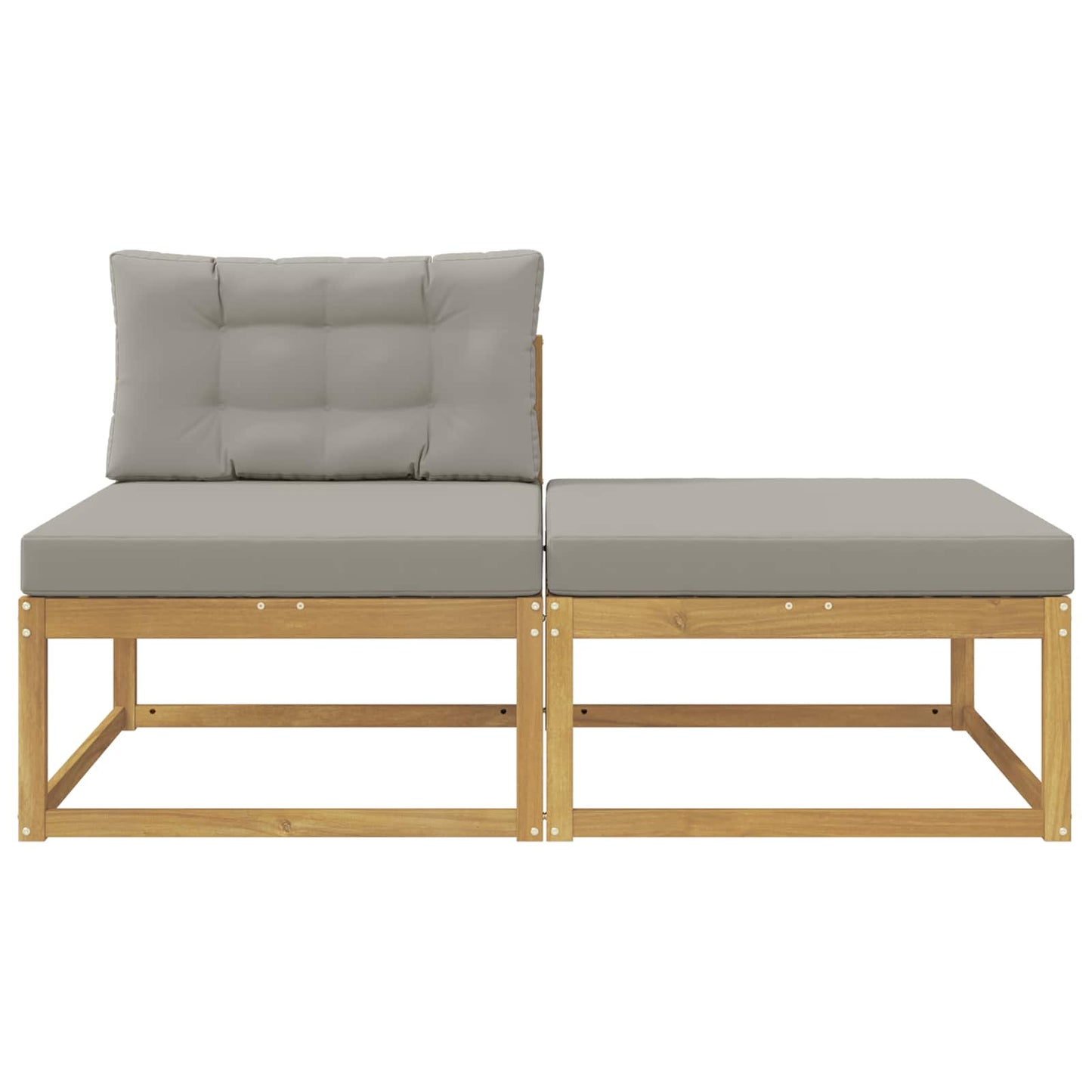2 Stk Udendørs puf Polyester Hvid