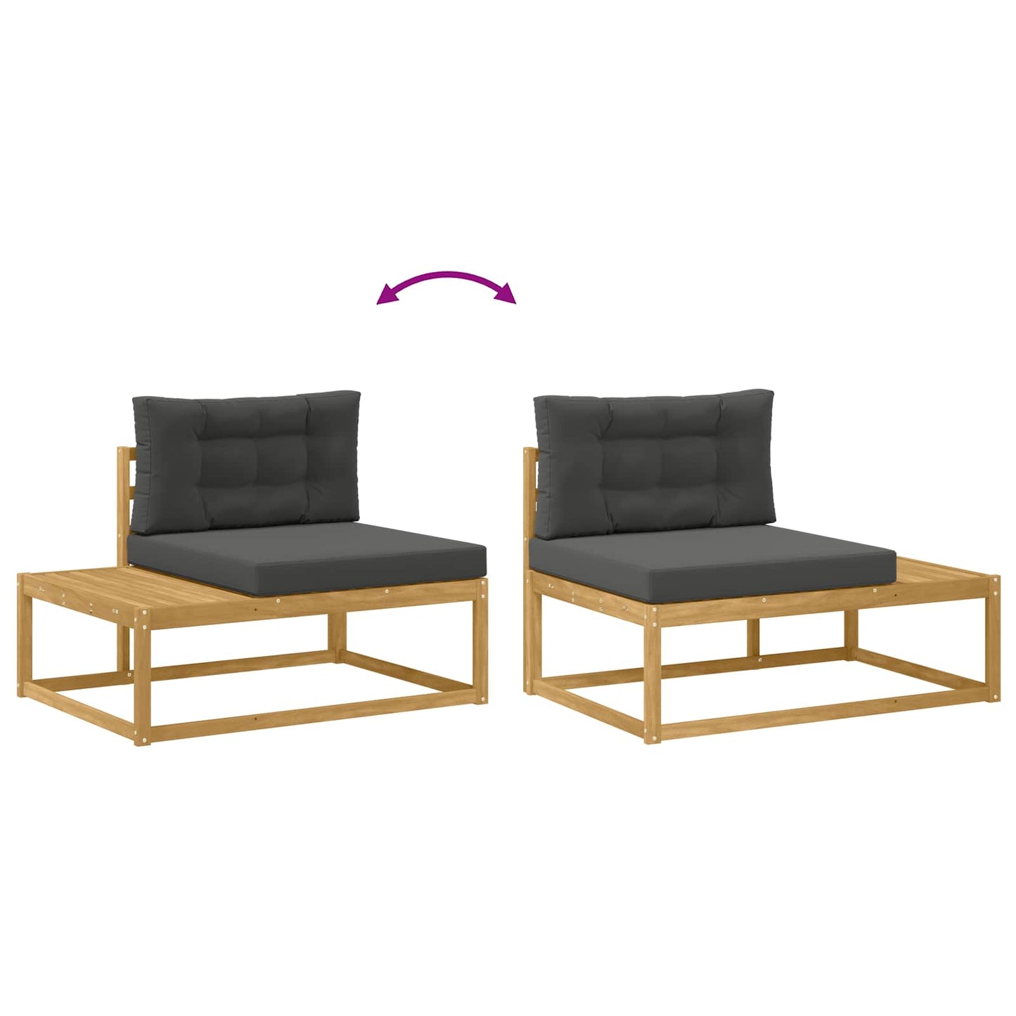 Udendørs Modulsofa med pude Hvid 115 x 83 x 73 cm Polyester