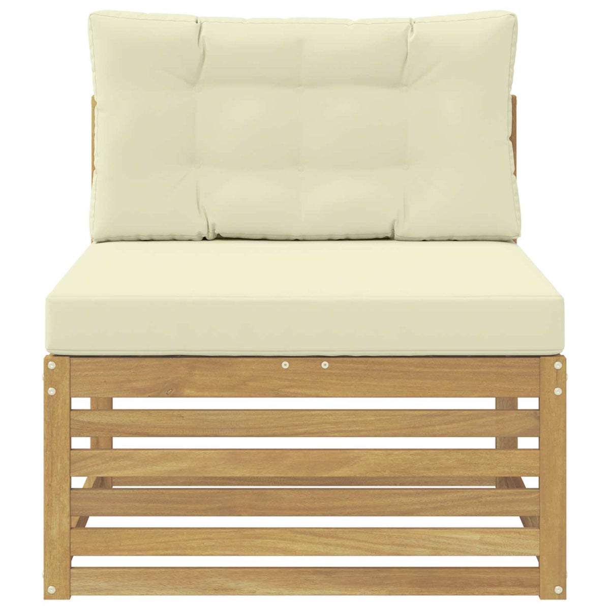 Udendørs Mellem Sofa Massivt Akacietræ Hvid 83 x 79 x 73 cm