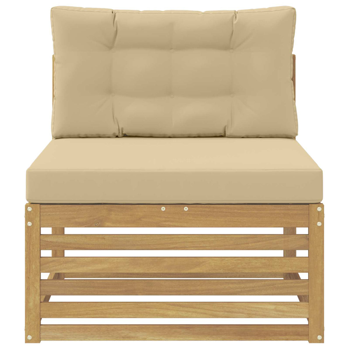 Udendørs Mellem Sofa Massivt Akacietræ Hvid