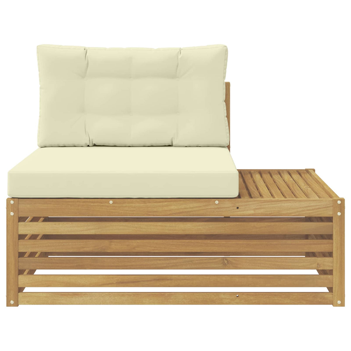 Udendørs end sofa Massivt Akacietræ Hvid