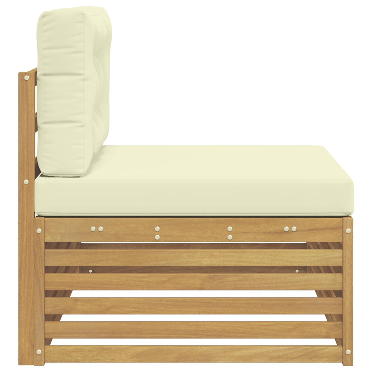 Udendørs end sofa Massivt Akacietræ Hvid