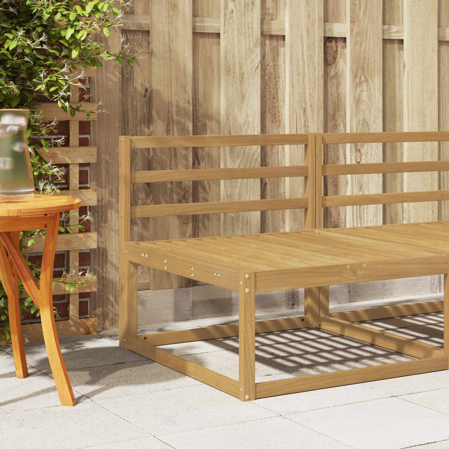 Rygstøtte Modul Hvid 79 x 4 x 73 cm Massivt Akacietræ