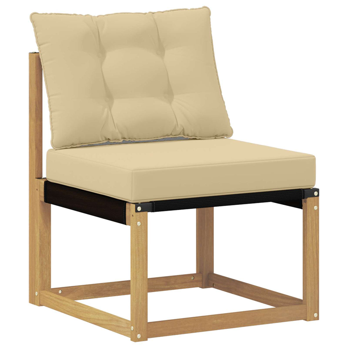 Udendørs Mellem Sofa Massivt akacietræ og Textilene-stof Hvid