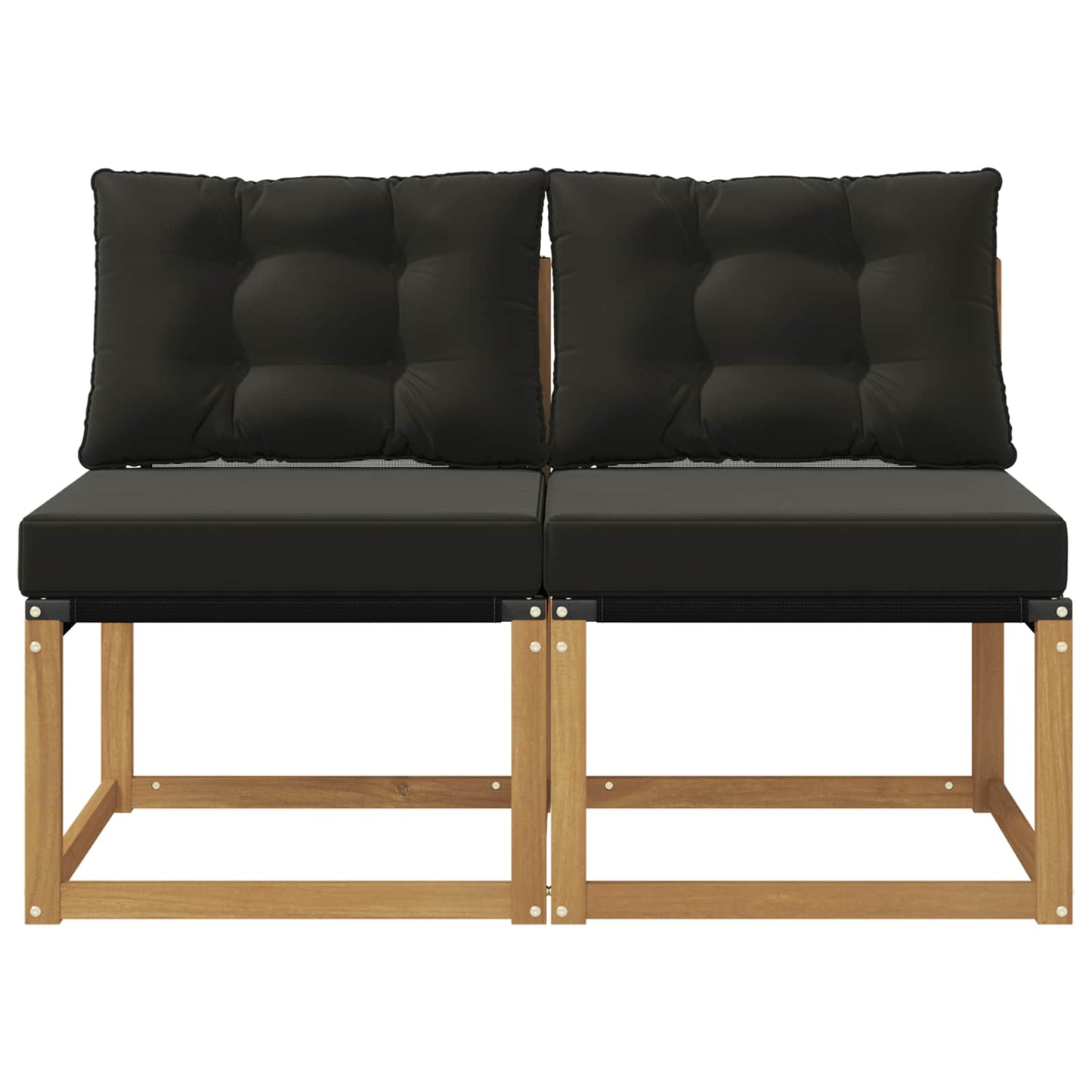 2 stk. Udendørs Mellem Sofa Massivt akacietræ og Textilene-stof