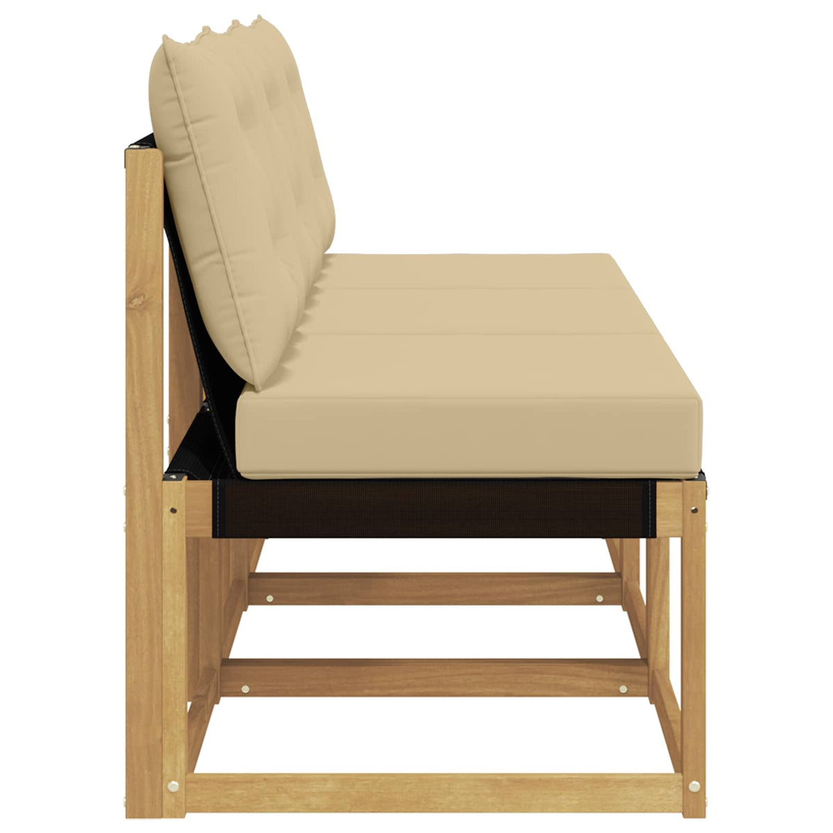 3 stk. Udendørs Mellem Sofa Massivt akacietræ og Textilene-stof