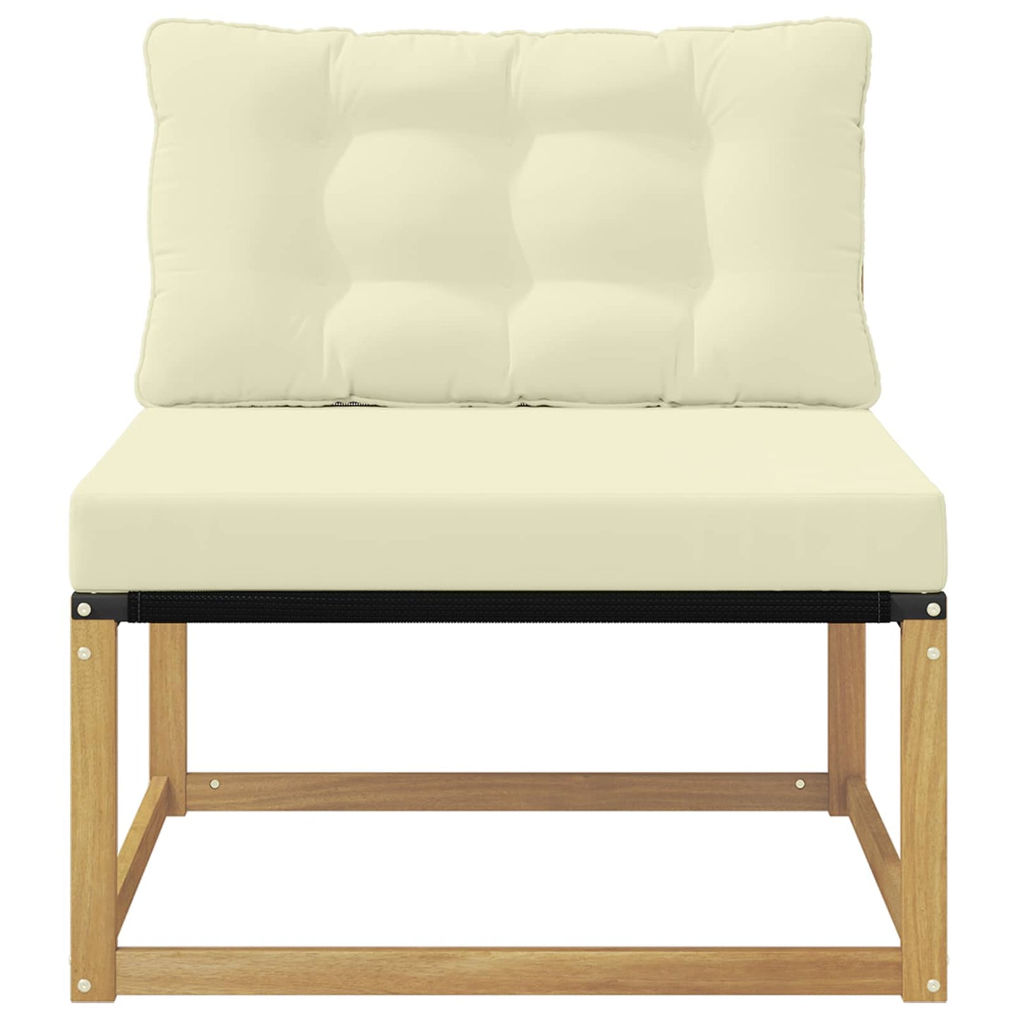 Udendørs Mellem Sofa med pude Hvid 79 x 83 x 73 cm stål