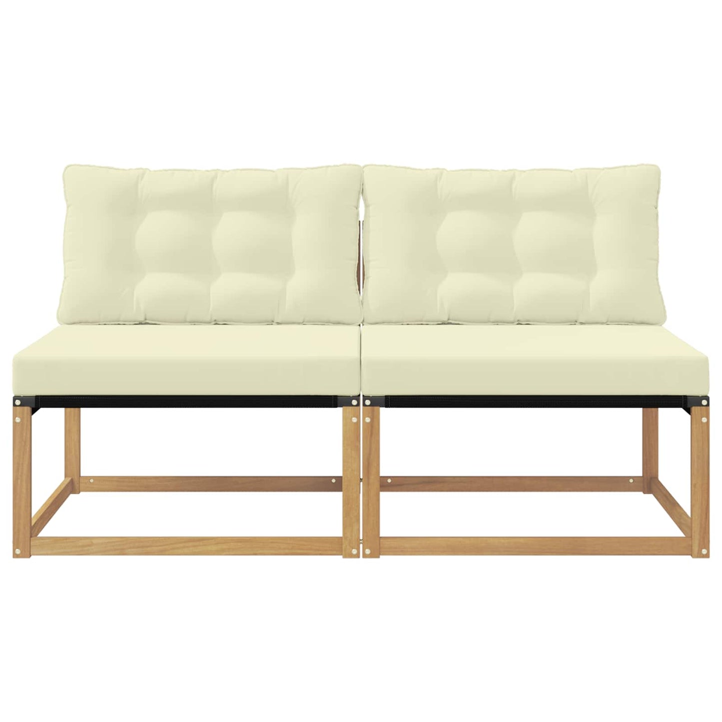 Udendørs Mellem Sofa Massivt Akacietræ Hvid