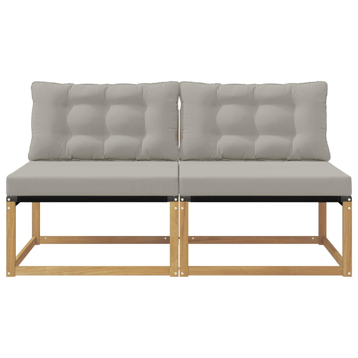 Udendørs Mellem Sofa Massivt Akacietræ Hvid